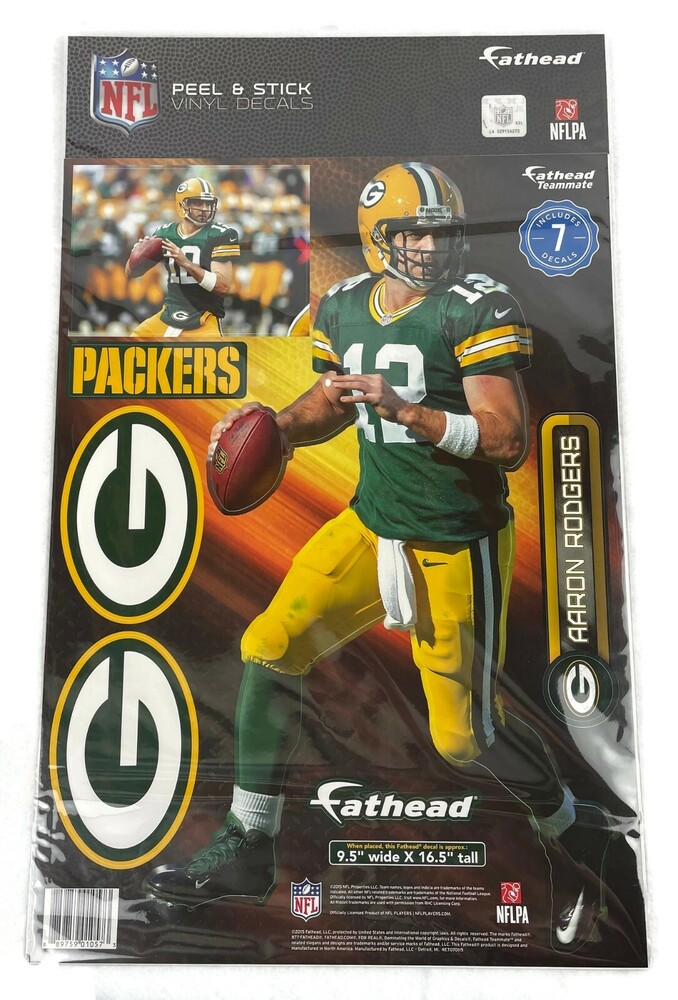 Fathead NFL Aaron Rodgers Green Bay Packers Peel & Stick Vinyl Decals (7 Decals)